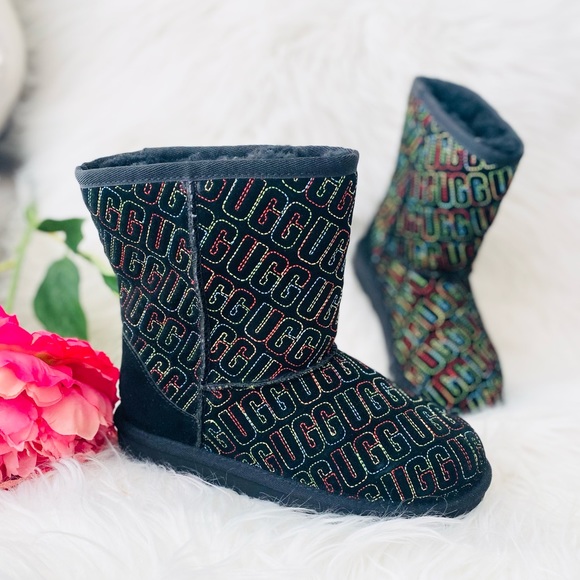 Kids UGG Multicolored Logo Boots - Picture 3 of 10